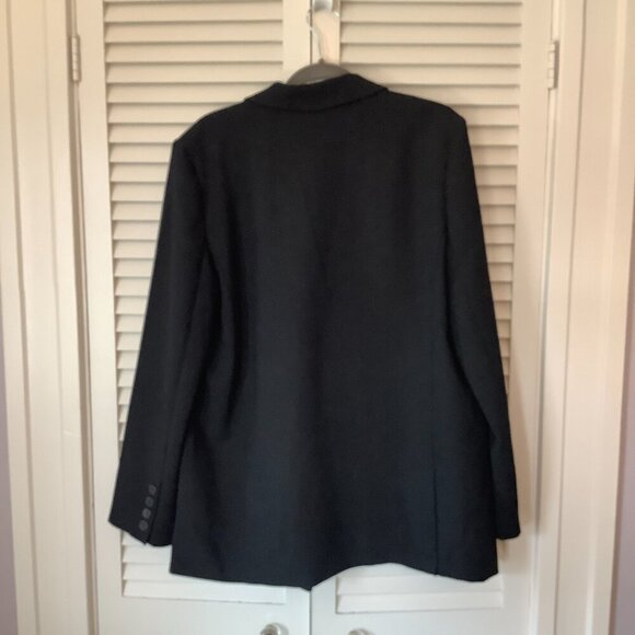 Anthropologie Maeve Double-Breasted Blazer 12 oversized black boxy - Picture 8 of 13